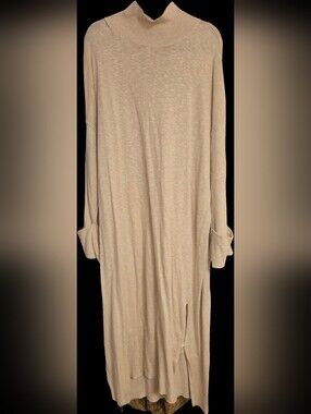 Free People Beach Beige Long Sleeve Knit Dress